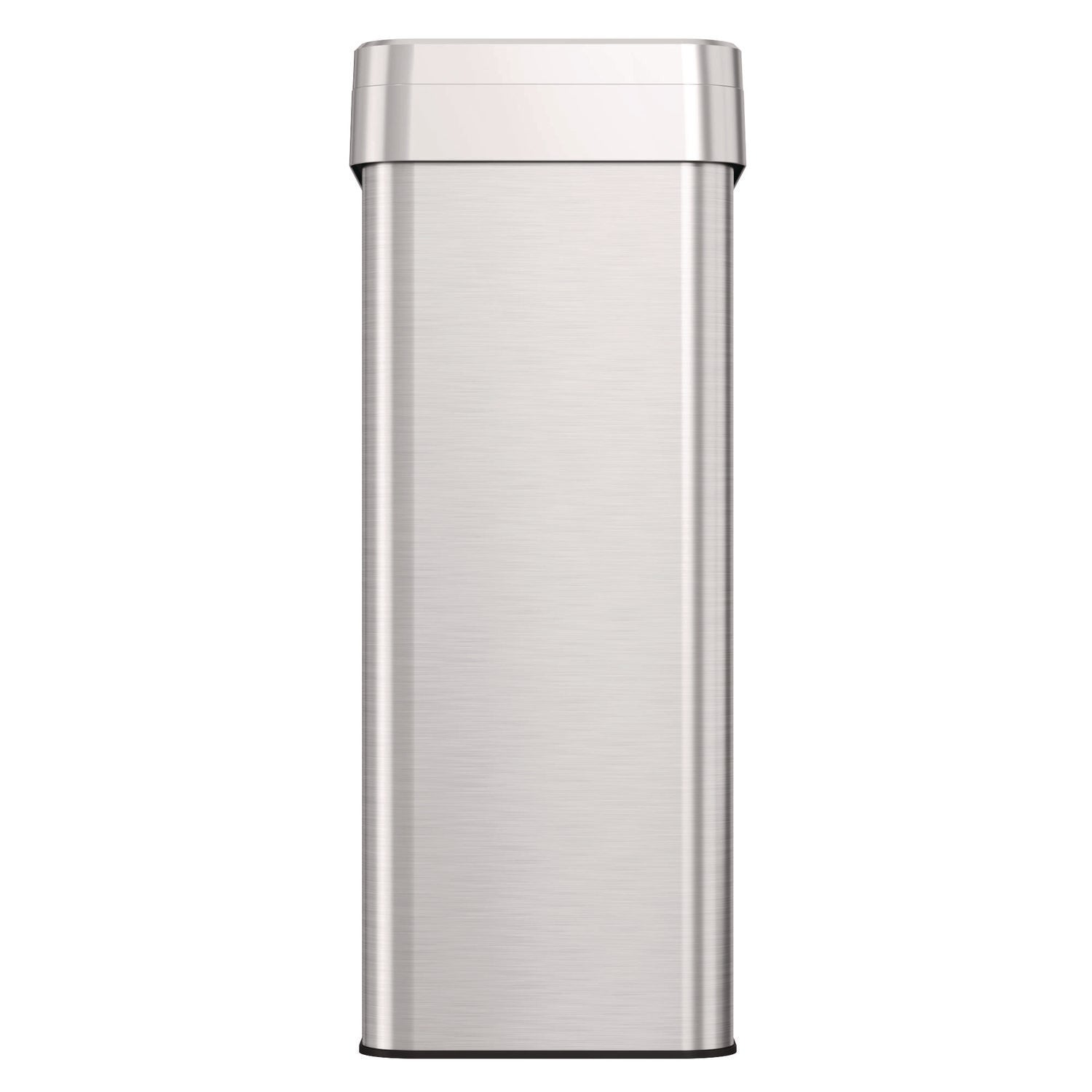 HLS Commercial Open Top Trash Can, Rectangular, 18 gal, Plastic/Stainless Steel, Silver (HLS18UOT)