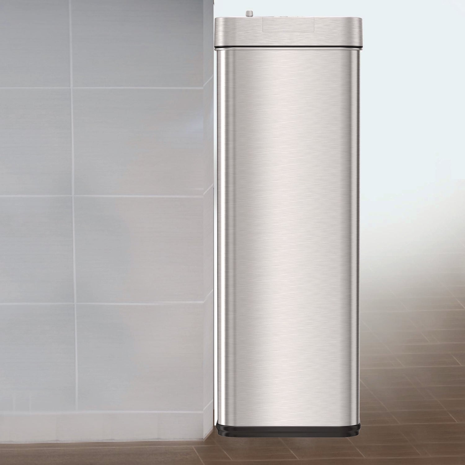 HLS Commercial Wings Lid Sensor Trash Can, 18 gal, Plastic/Stainless Steel, Silver (HLS18WRSL)