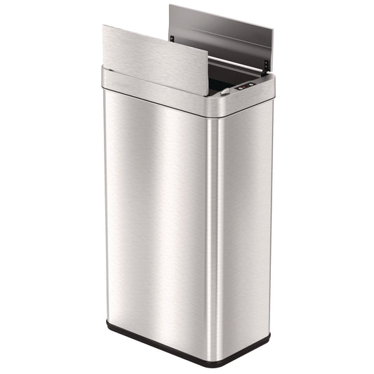 HLS Commercial Wings Lid Sensor Trash Can, 18 gal, Plastic/Stainless Steel, Silver (HLS18WRSL)