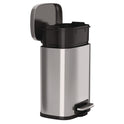 HLS Commercial Step Pedal Trash Can, 1.3 gal, Plastic/Stainless Steel, Silver (HLSS01R)