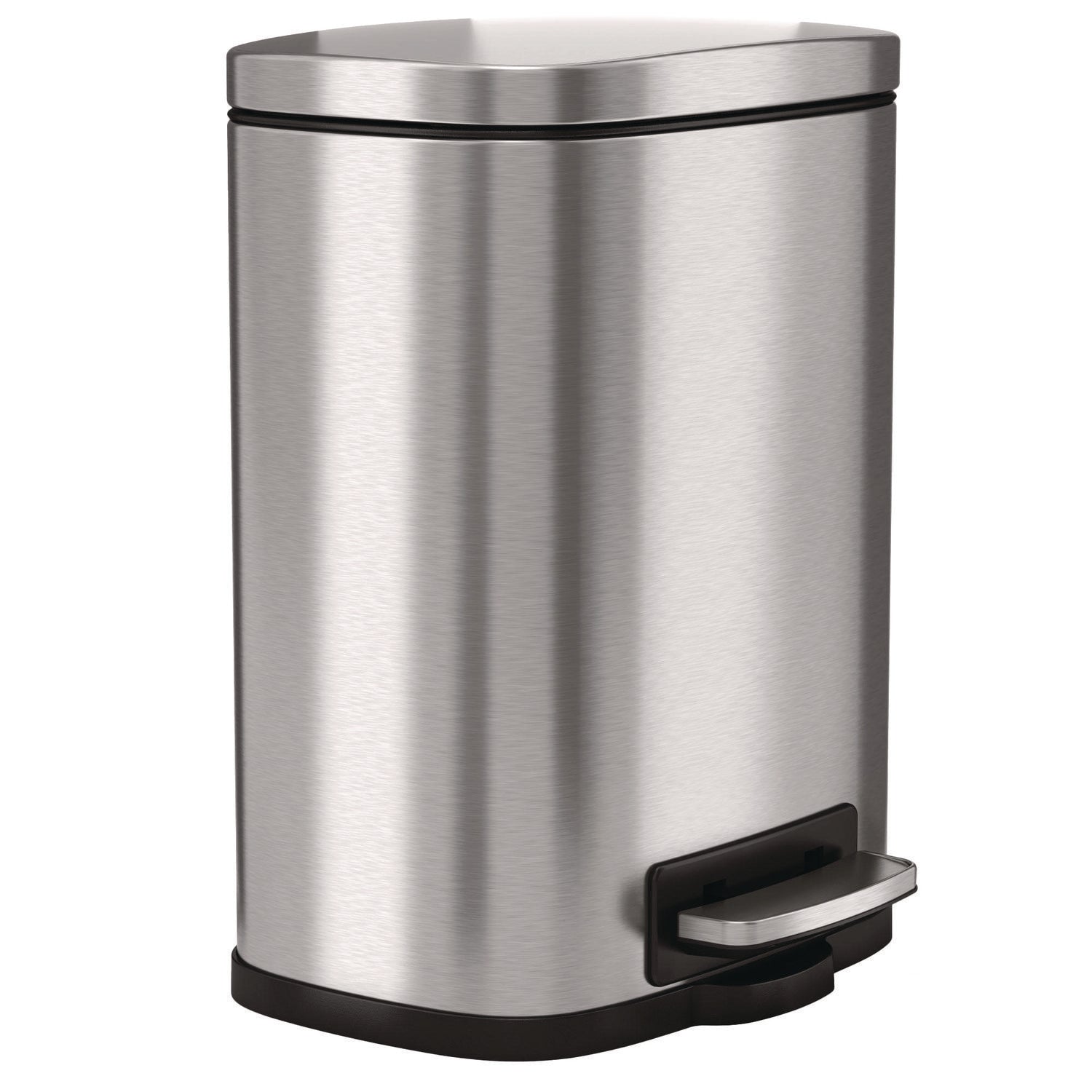 HLS Commercial Fire-Resistant Step Pedal Trash Can, 1.3 gal, Plastic/Stainless Steel, Silver (HLSS01RFR)