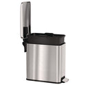 HLS Commercial Step Pedal Trash Can, 3 gal, Plastic/Stainless Steel, Silver (HLSS03R)