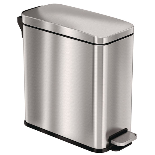 HLS Commercial Step Pedal Trash Can, 3 gal, Plastic/Stainless Steel, Silver (HLSS03R)