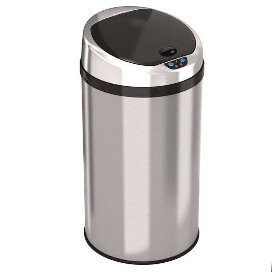 HLS Commercial Sensor Trash Can, 8 gal, Plastic/Stainless Steel, Silver (HLS08RCB)