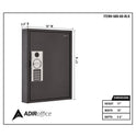 AdirOffice Steel Digital Lock Key Cabinet, 60-Key, 13 x 2.6 x 17, Stainless Steel 304, Black (I68060BLK)