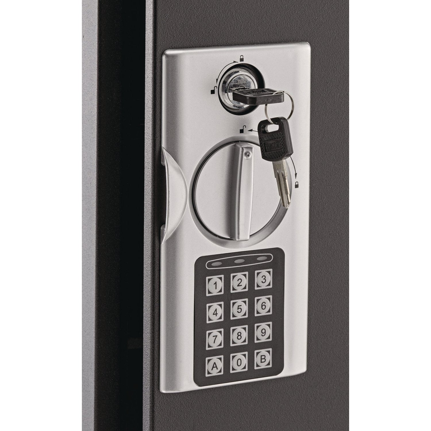 AdirOffice Steel Digital Lock Key Cabinet, 60-Key, 13 x 2.6 x 17, Stainless Steel 304, Black (I68060BLK)