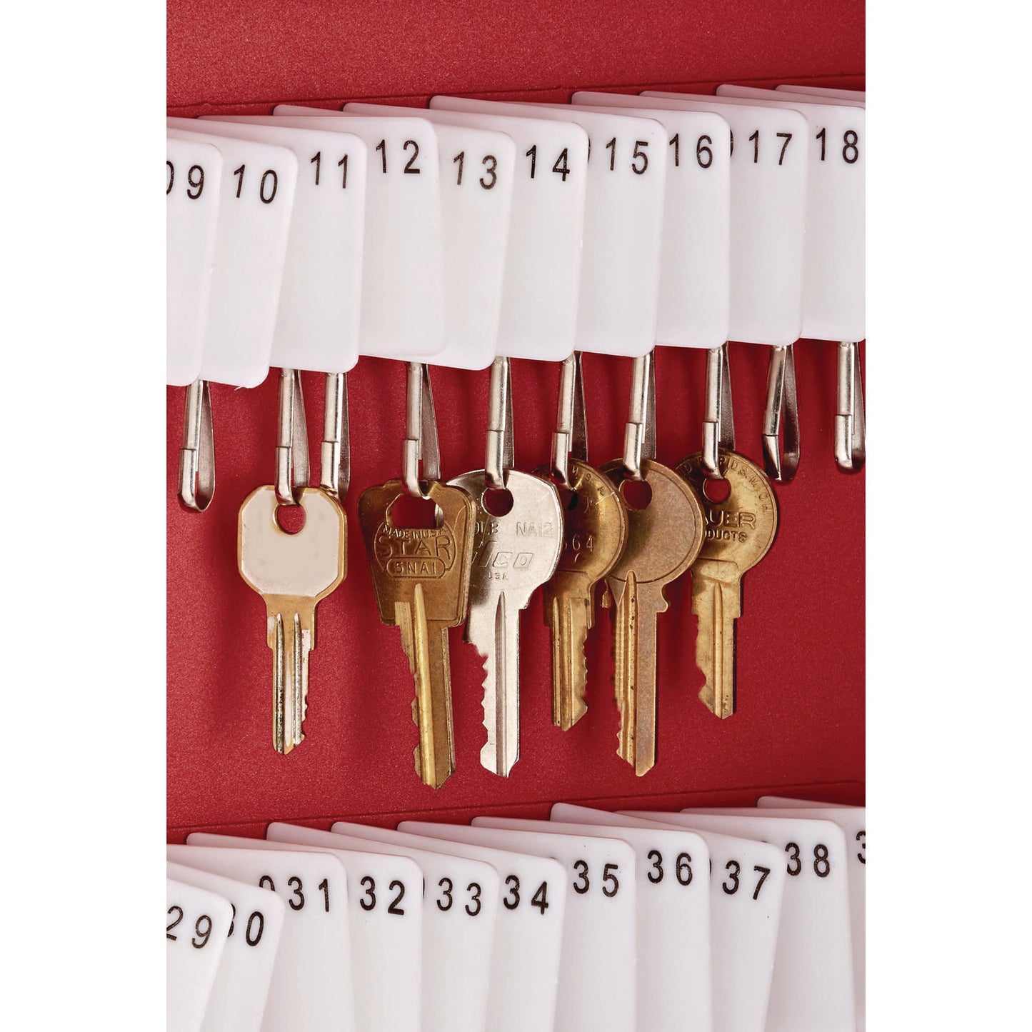 AdirOffice Steel Digital Lock Key Cabinet, 60-Key, 13 x 2.6 x 17, Stainless Steel 304, Red (I68060RED)