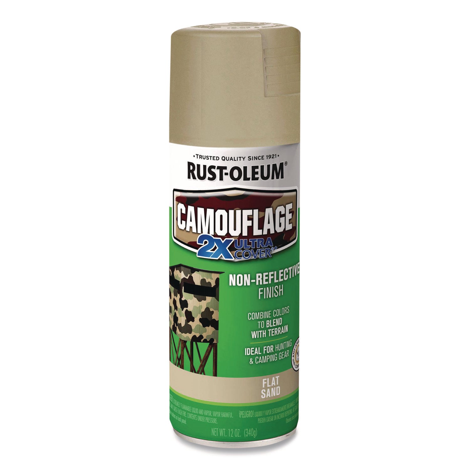 Rust-Oleum Camouflage Spray Paint, Flat Sand, 12 oz Aerosol Can (339004)