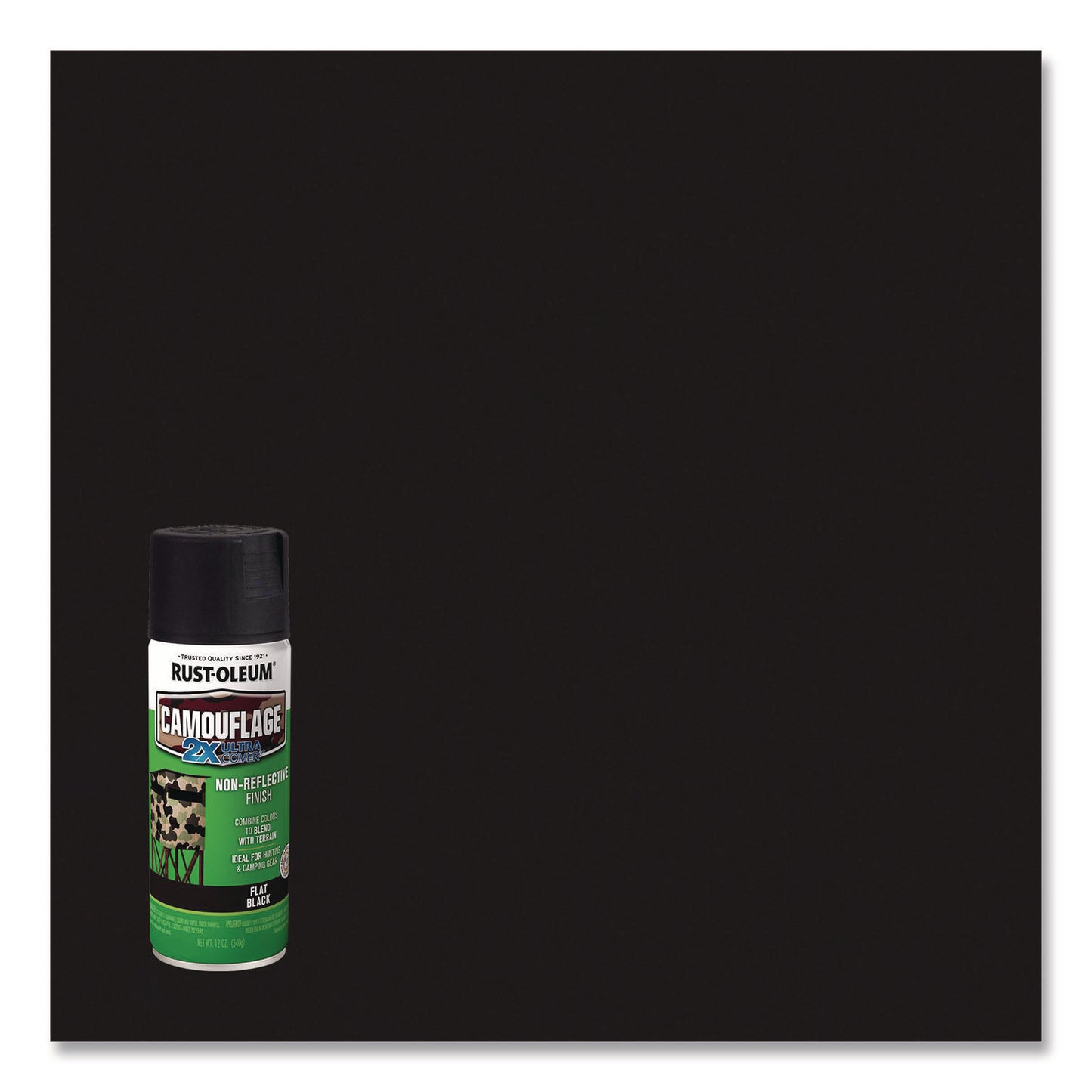 Rust-Oleum Camouflage Spray Paint, Flat Black, 12 oz Aerosol Can (279179)