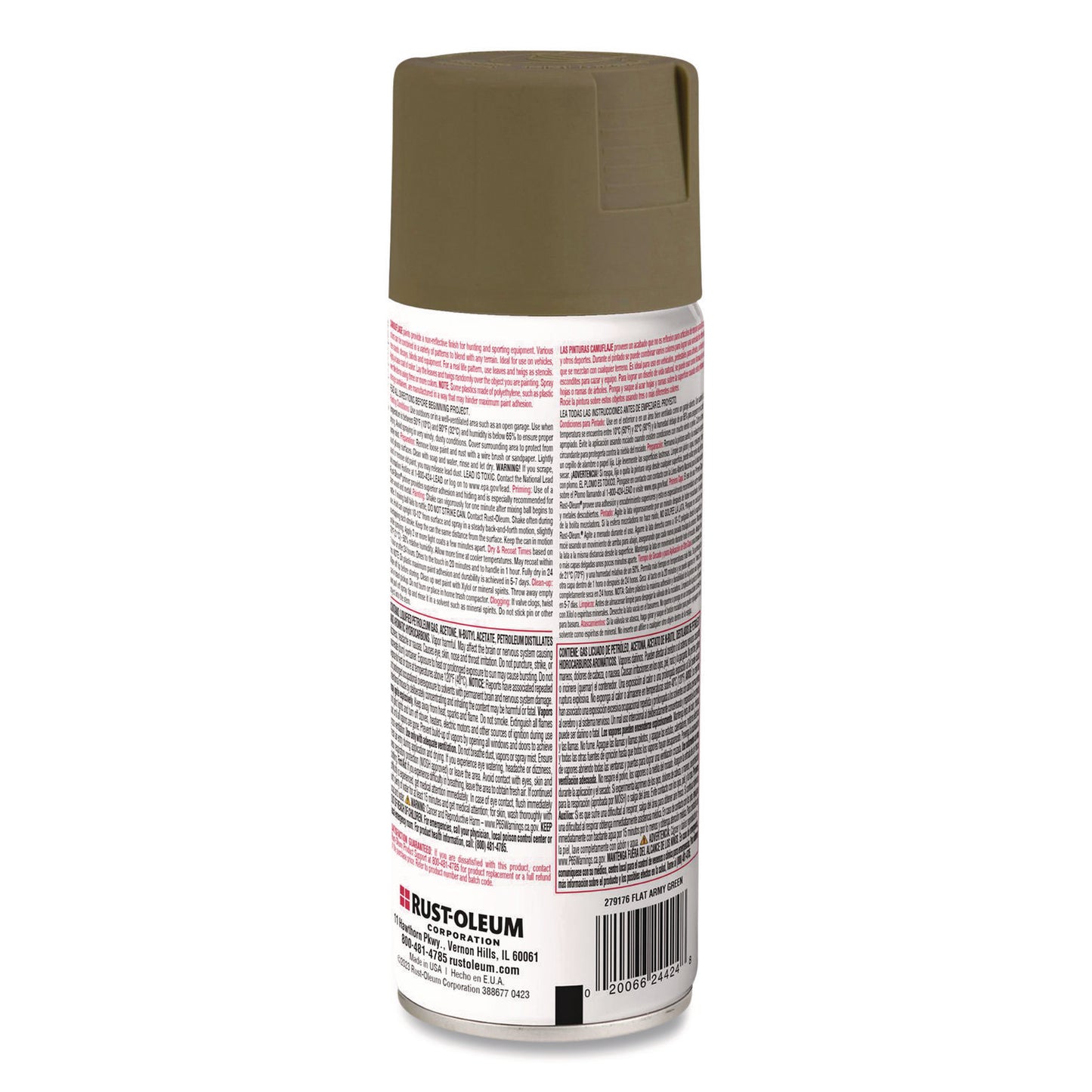 Rust-Oleum Camouflage Spray Paint, Flat Army Green, 12 oz Aerosol Can (279176)