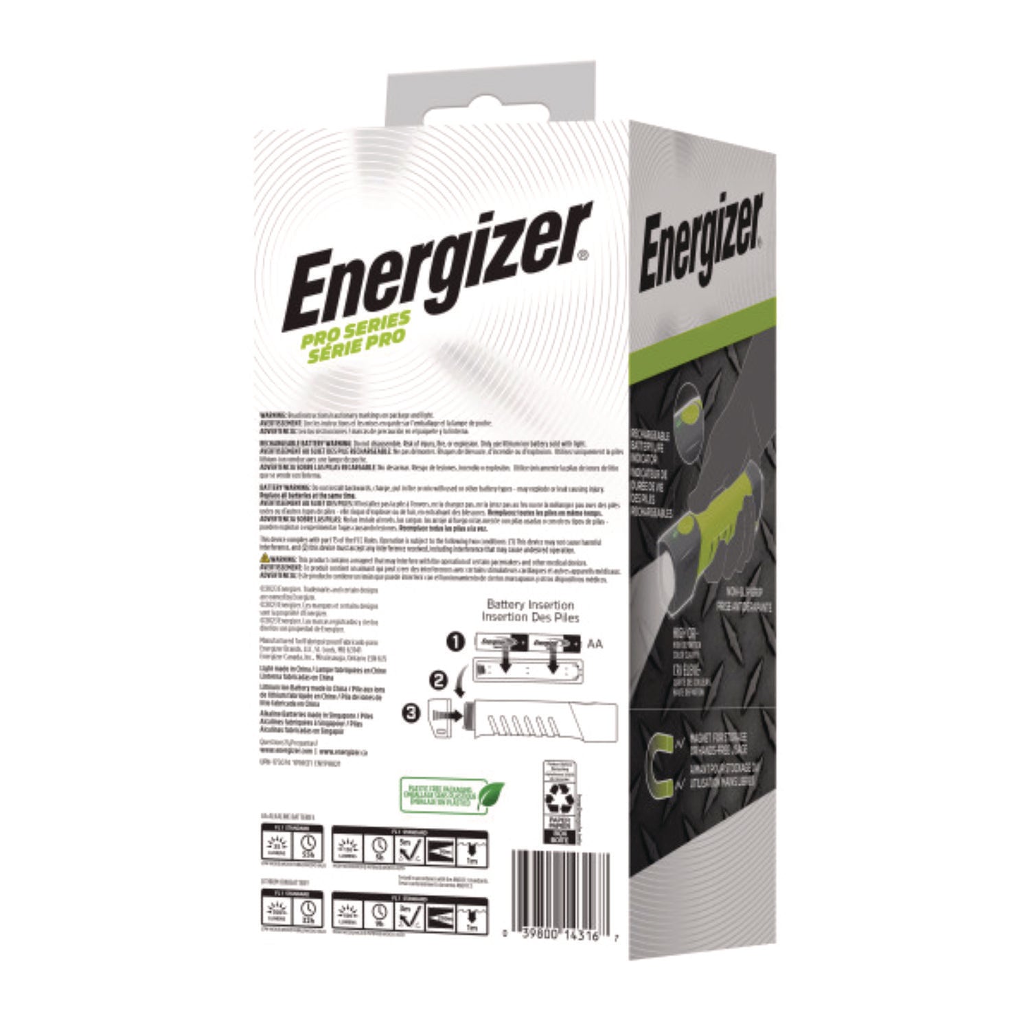 Energizer Pro Series Hybrid Handheld, Rechargeable Lithium Ion/2 AA Batteries (Included), Gray/Green (ENYPHH21)