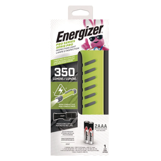 Energizer Pro Series Inspection Light, Rechargeable Lithium Ion/2 AAA Batteries (Included), Gray/Green (ENYPHH22)