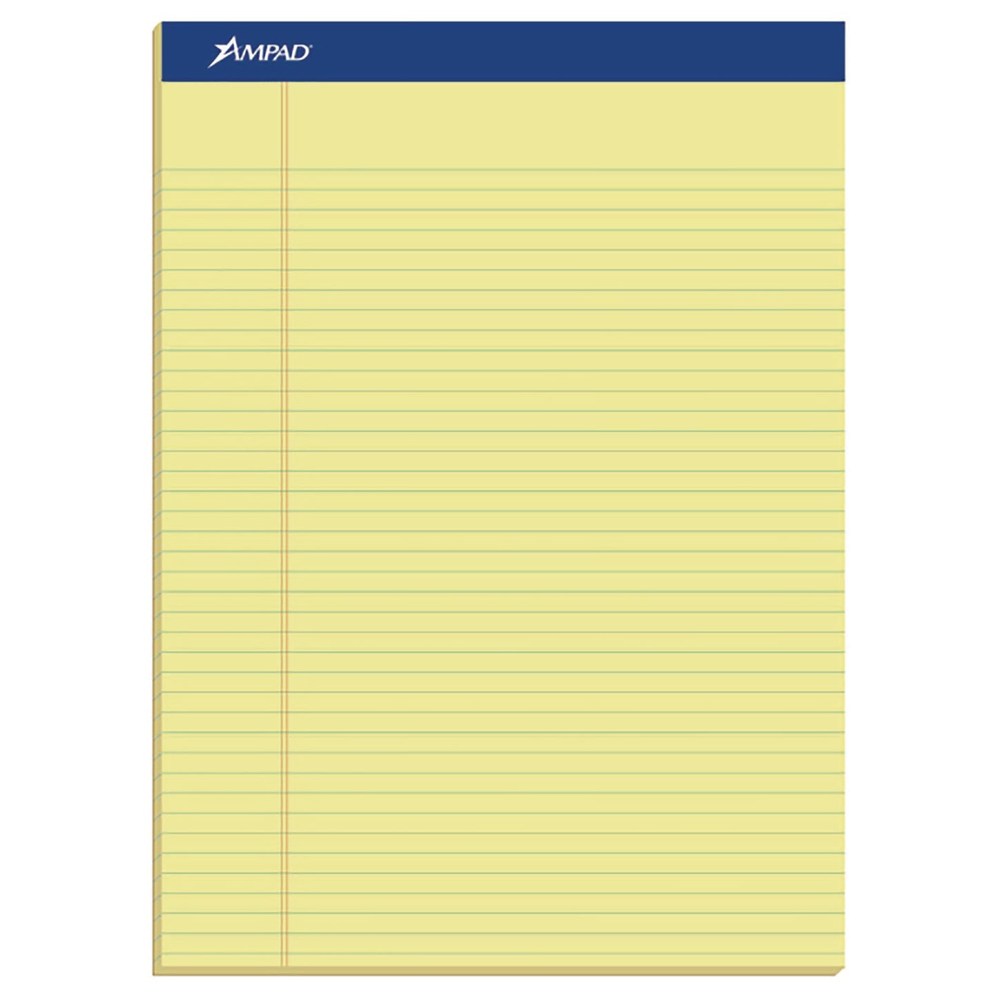 Ampad Perforated Writing Pads, Narrow Rule, 50 Canary-Yellow 8.5 x 11.75 Sheets, Dozen (20222)