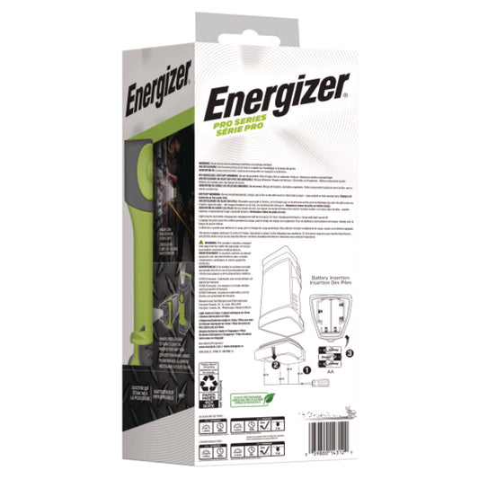 Energizer Pro Series Work Light, Rechargeable Lithium Ion/3 AA Batteries (Included), Gray/Green (ENYPWL31)