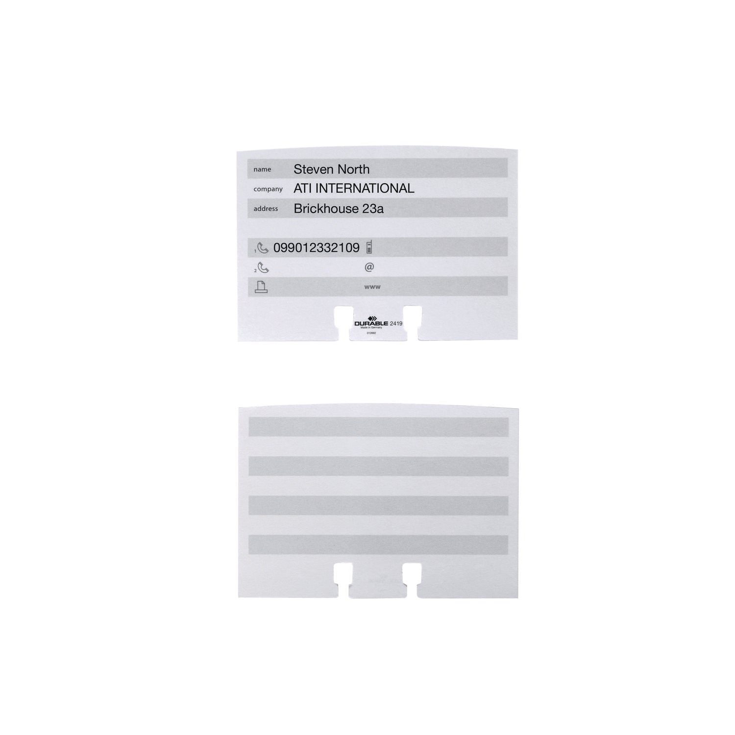 Durable TELINDEX Desk Address Card File, Holds 500 2.88 x 4.13 Cards, 5.13 x 9.31 x 3.56, Plastic, Graphite/Black (241201)