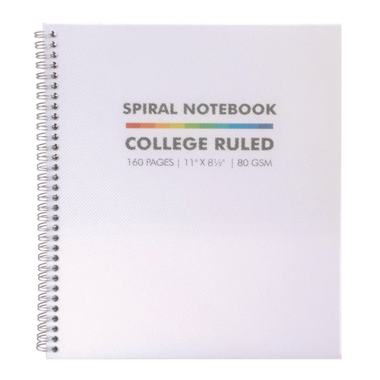 PUKKA PAD Letter Size Notebook, 1-Subject, Medium/College Rule, White Cover, (80) 11 x 8.5 Sheets, 3/Pack (9758BAS)