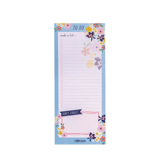 PUKKA PAD Magnetic To Do List, Unruled, 60 Multicolor Floral, 3.5 x 8.5 Sheets, 6/Pack (9206CD)