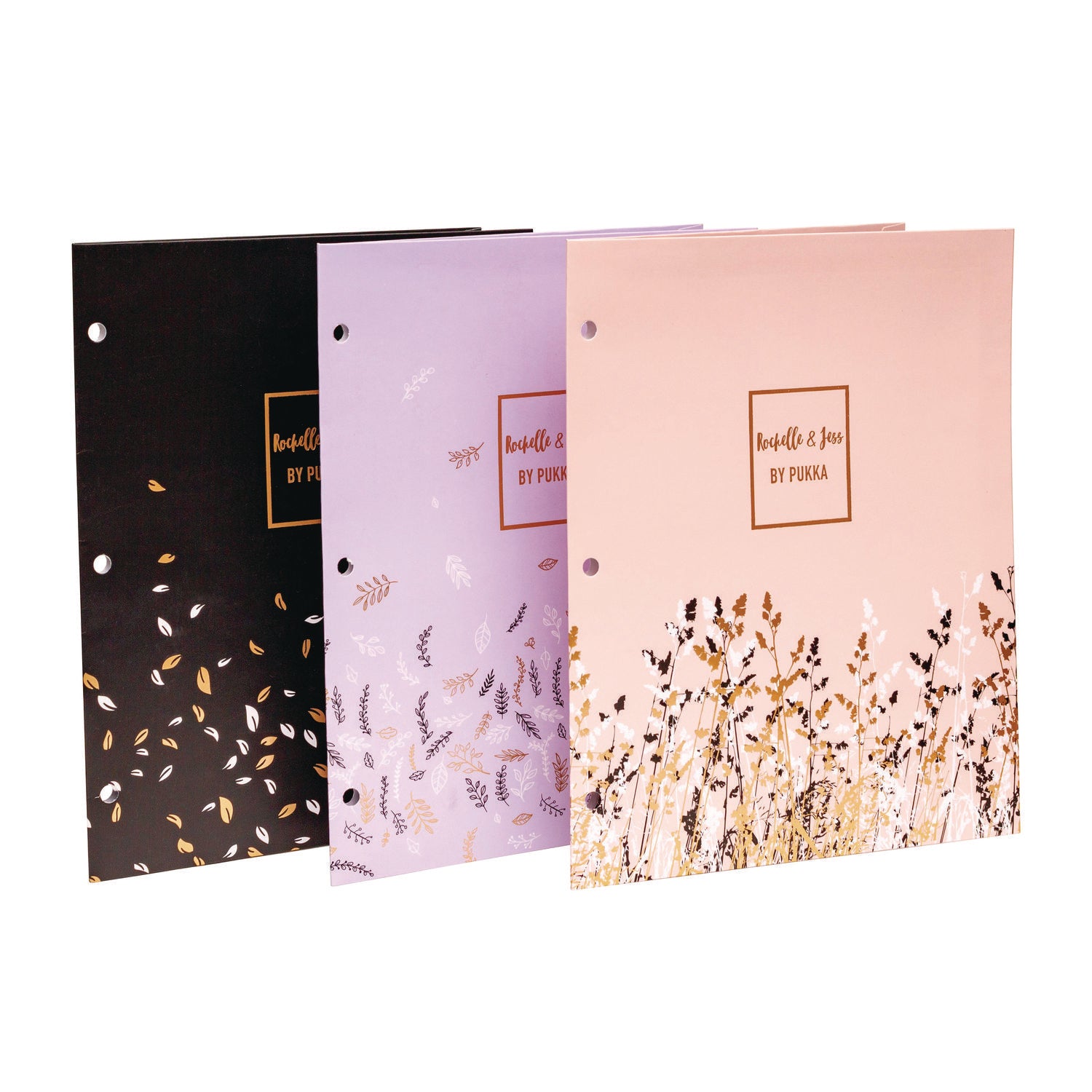 PUKKA PAD Two-Pocket Portfolio Folder, 1" Capacity, 9.6 x 11.9, Assorted Floral, 6/Pack (9108ROC)