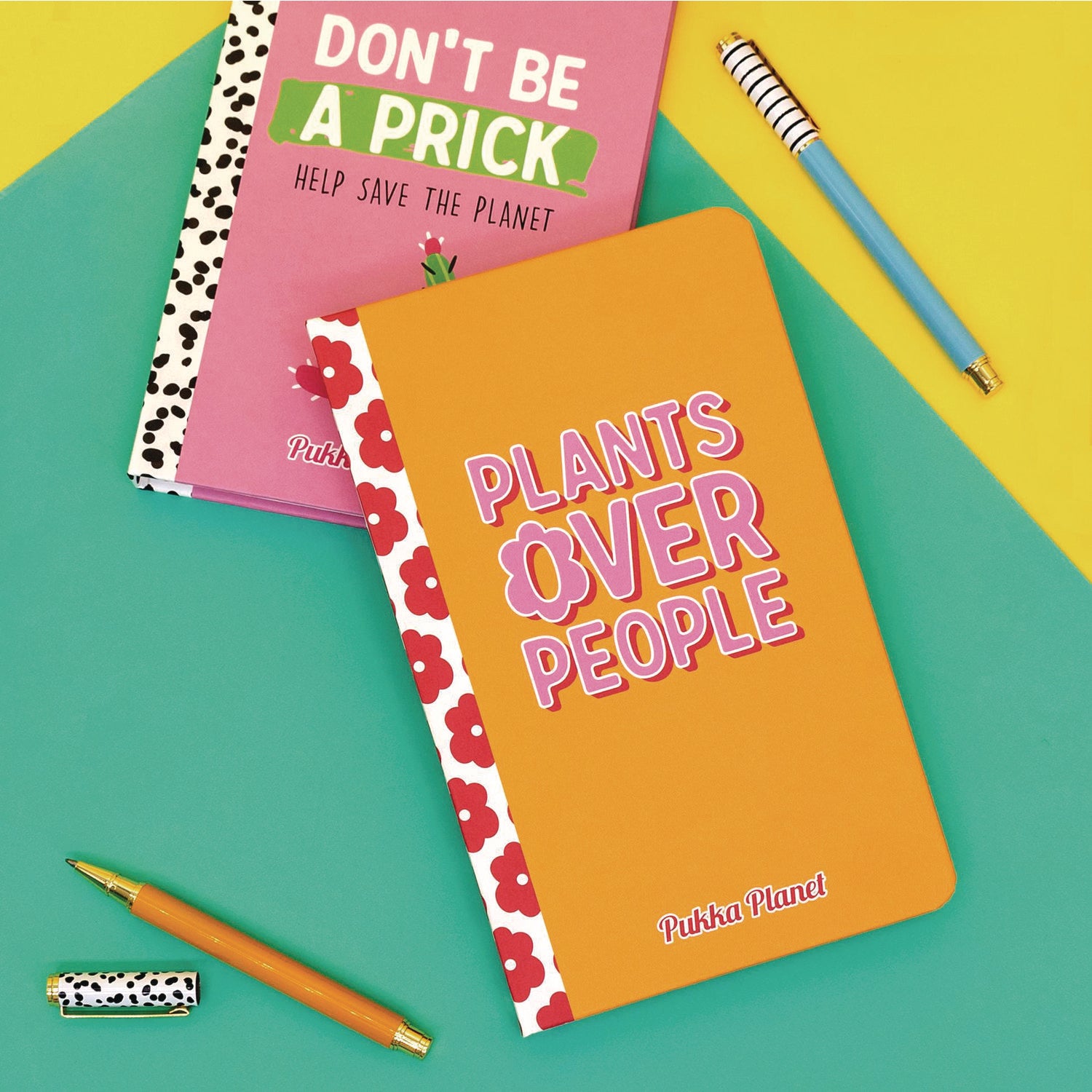 PUKKA PAD Soft Cover Eco Notebook, 1-Subject, Medium/College Rule, Orange/Pink Red/White, (96) 8.3 x 5.8 Sheets (9705SPP)