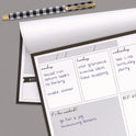 PUKKA PAD Weekly Planner Pad, 8.27 x 11.61, White/Black Sheets, 50-Weeks: Undated (9120CD)