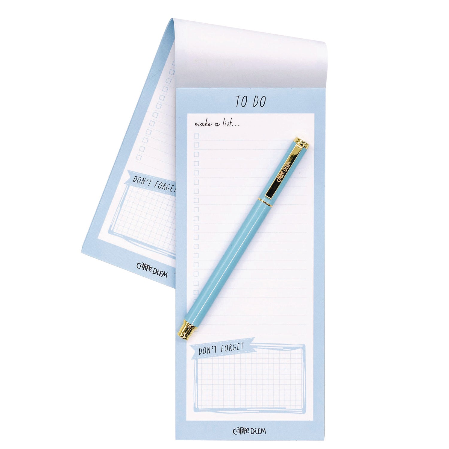 PUKKA PAD Magnetic To Do List, Unruled, 60 Blue/White 3.5 x 8.5 Sheets, 6/Pack (9176CD)