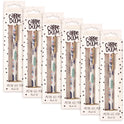 PUKKA PAD Carpe Diem All Metal Gel Pens Gel Pen, Stick, Medium 0.7 mm, Black Ink, White/Blue/Green Feather Barrel, 6/Pack (9213CD)