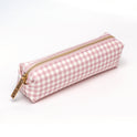 PUKKA PAD Pencil Case, 7.9" x 2" x 2", Pink/White Check (9201CD)
