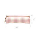 PUKKA PAD Pencil Case, 7.9" x 2" x 2", Pink/White Check (9201CD)