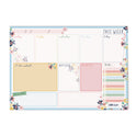 PUKKA PAD Weekly Planner Pad, Floral, 11.7 x 8.3, Blue/Pink/White/Yellow Cover, 12-Month, Undated, 6/Pack (9208CD)