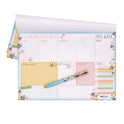 PUKKA PAD Weekly Planner Pad, Floral, 11.7 x 8.3, Blue/Pink/White/Yellow Cover, 12-Month, Undated, 6/Pack (9208CD)