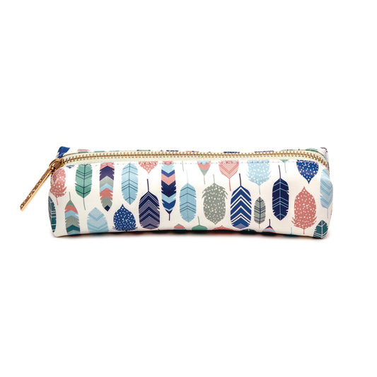 PUKKA PAD Pencil Case, 7.9" x 2" x 2", Multicolor Feathers (9212CD)