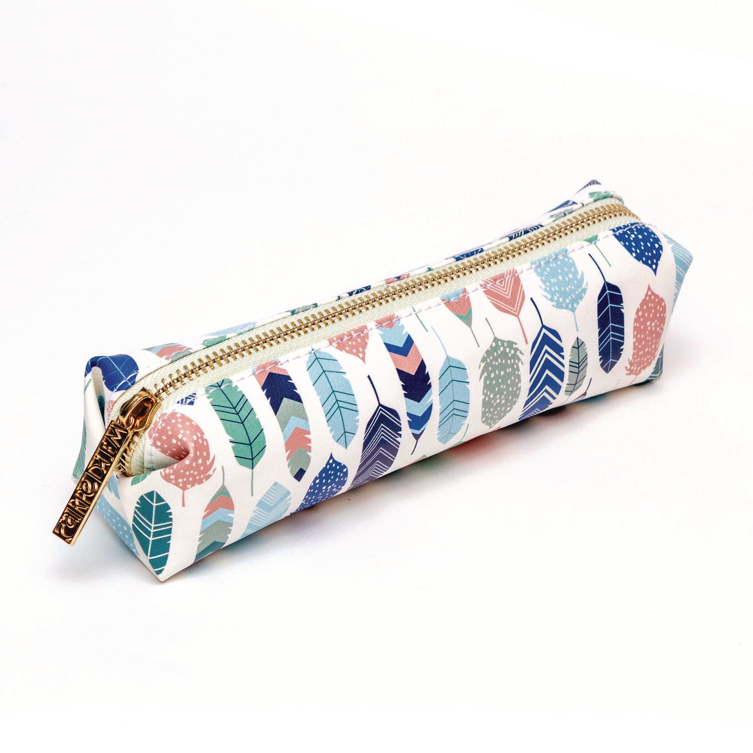 PUKKA PAD Pencil Case, 7.9" x 2" x 2", Multicolor Feathers (9212CD)