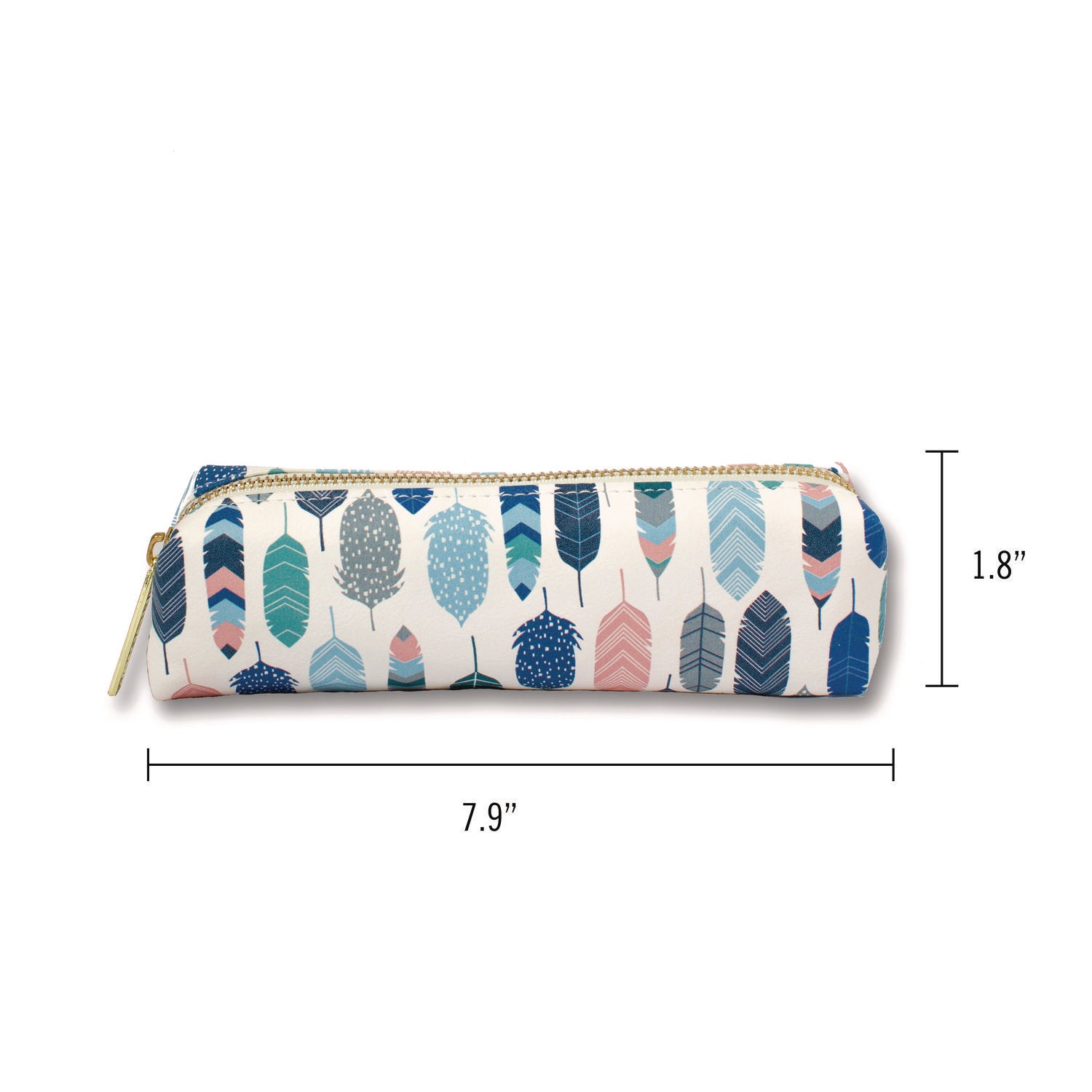 PUKKA PAD Pencil Case, 7.9" x 2" x 2", Multicolor Feathers (9212CD)
