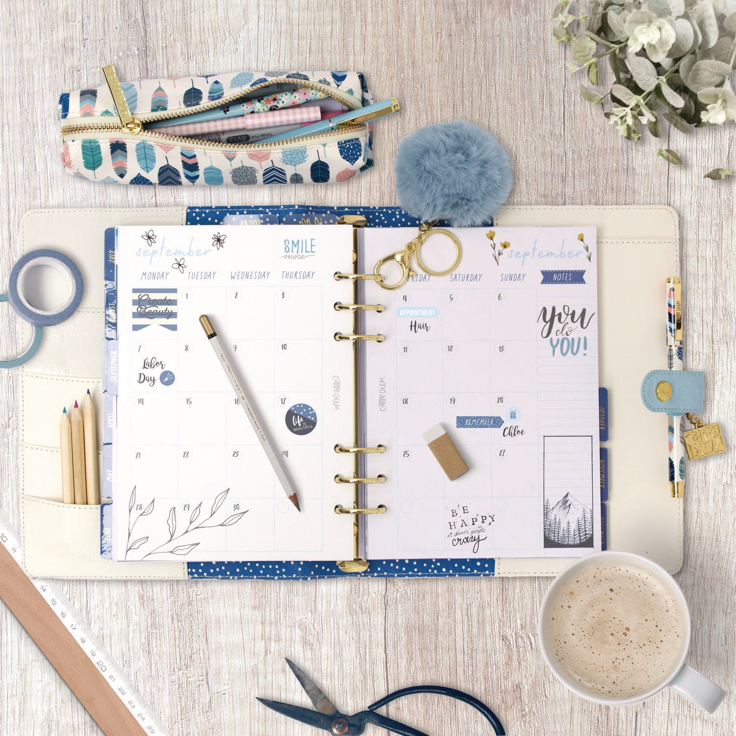 PUKKA PAD Pencil Case, 7.9" x 2" x 2", Multicolor Feathers (9212CD)