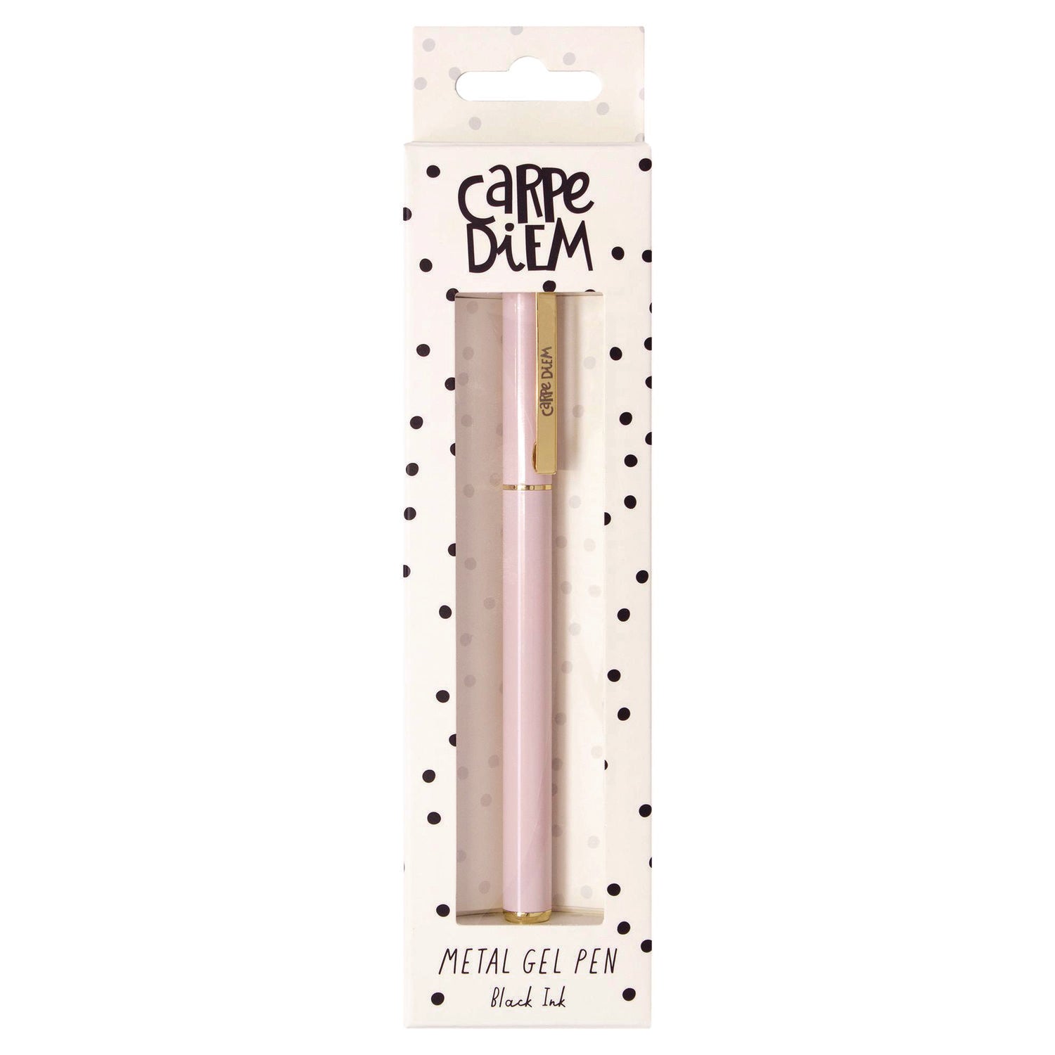 PUKKA PAD Carpe Diem All Metal Gel Pens Gel Pen, Stick, Medium 0.7 mm, Black Ink, Pink Barrel, 6/Pack (9157CD)