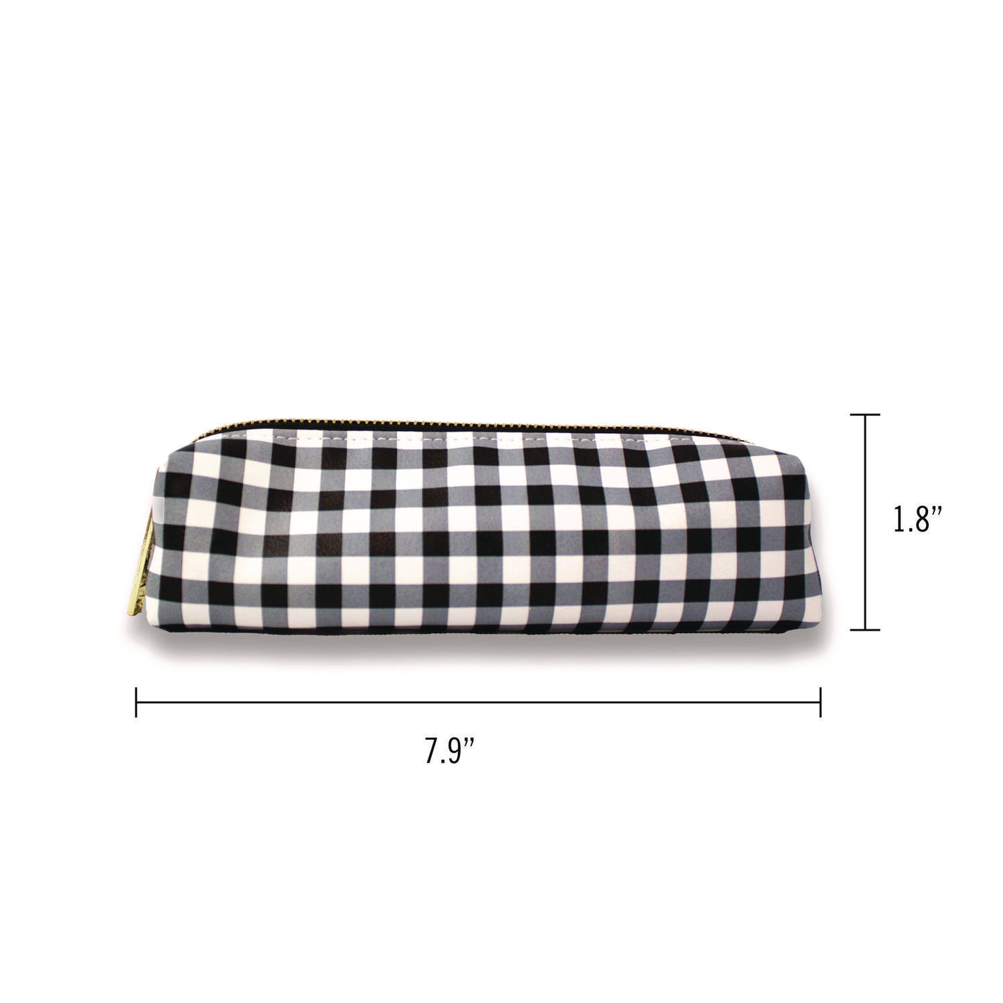 PUKKA PAD Pencil Case, 7.9" x 2" x 2", Black/White Check (9185CD)