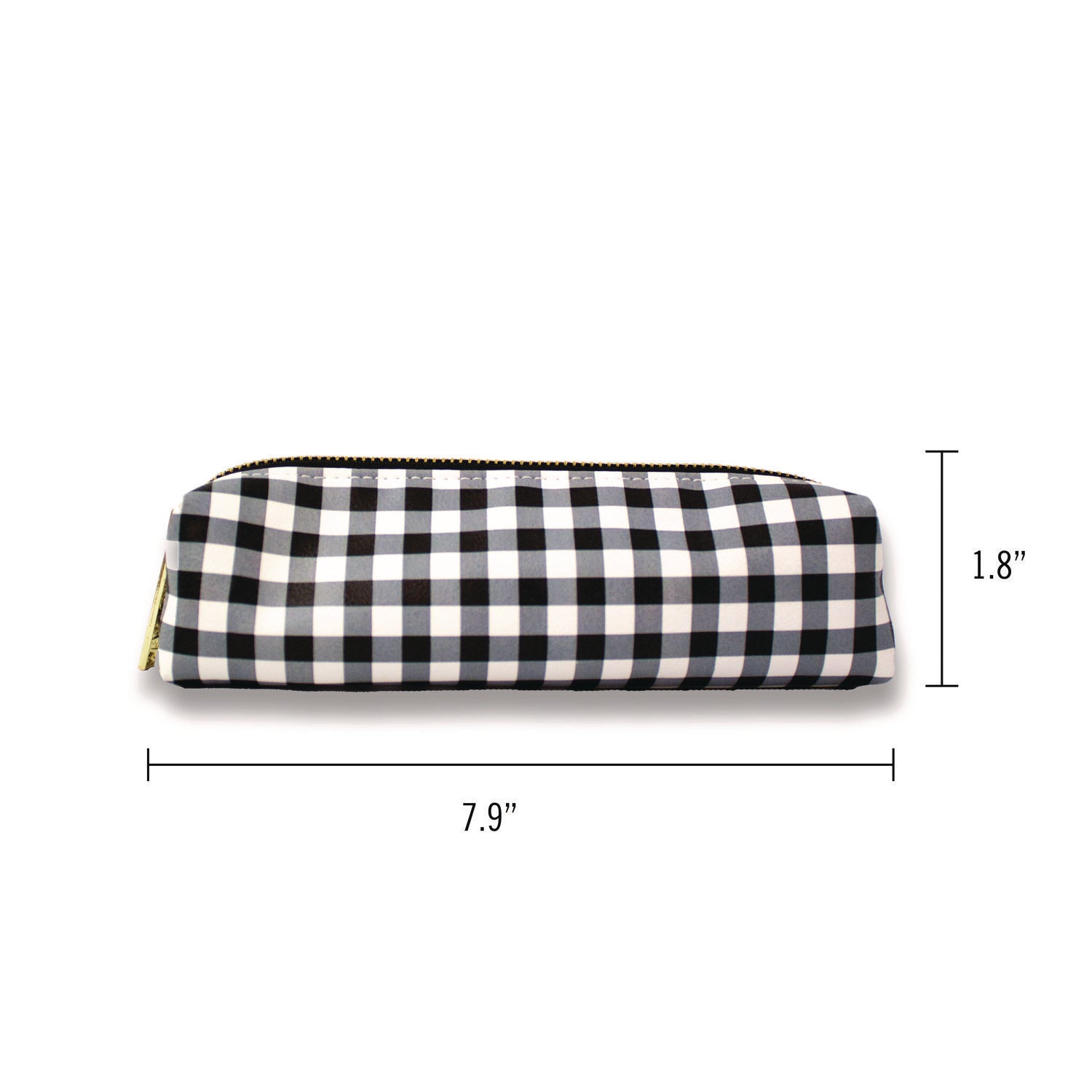 PUKKA PAD Pencil Case, 7.9" x 2" x 2", Black/White Check (9185CD)