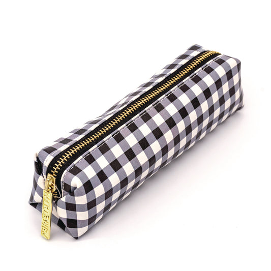 PUKKA PAD Pencil Case, 7.9" x 2" x 2", Black/White Check (9185CD)