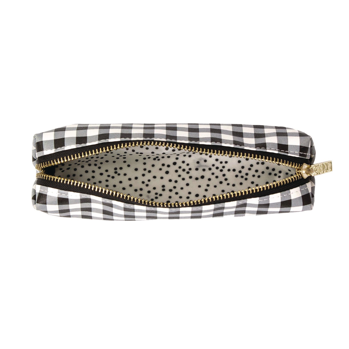PUKKA PAD Pencil Case, 7.9" x 2" x 2", Black/White Check (9185CD)