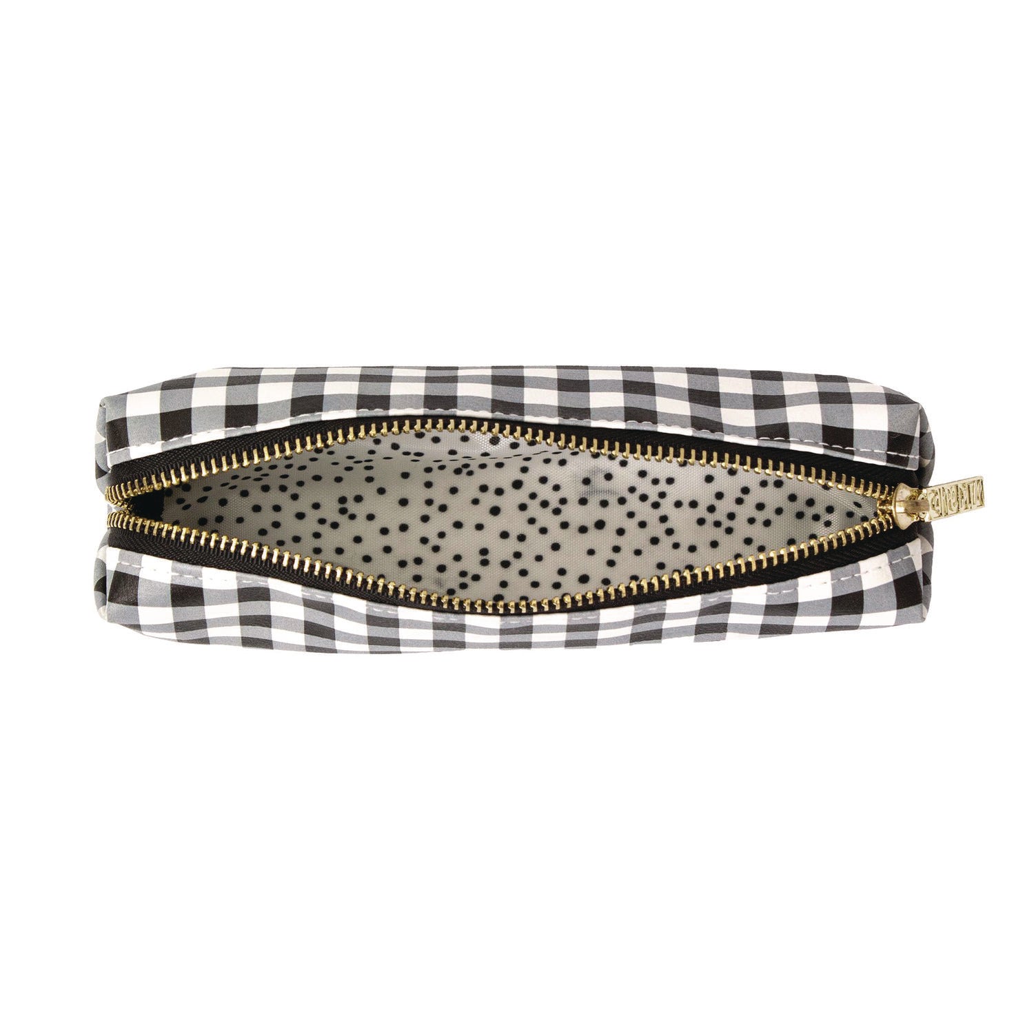PUKKA PAD Pencil Case, 7.9" x 2" x 2", Black/White Check (9185CD)