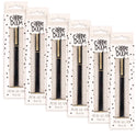 PUKKA PAD Carpe Diem All Metal Gel Pens Gel Pen, Stick, Medium 0.7 mm, Black Ink, Black Barrel, 6/Pack (9114CD)