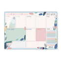 PUKKA PAD Weekly Planner Pad, Feathers, 11.7 x 8.3, Blue/Cream/Pink Cover, 12-Month, Undated, 6/Pack (9219CD)