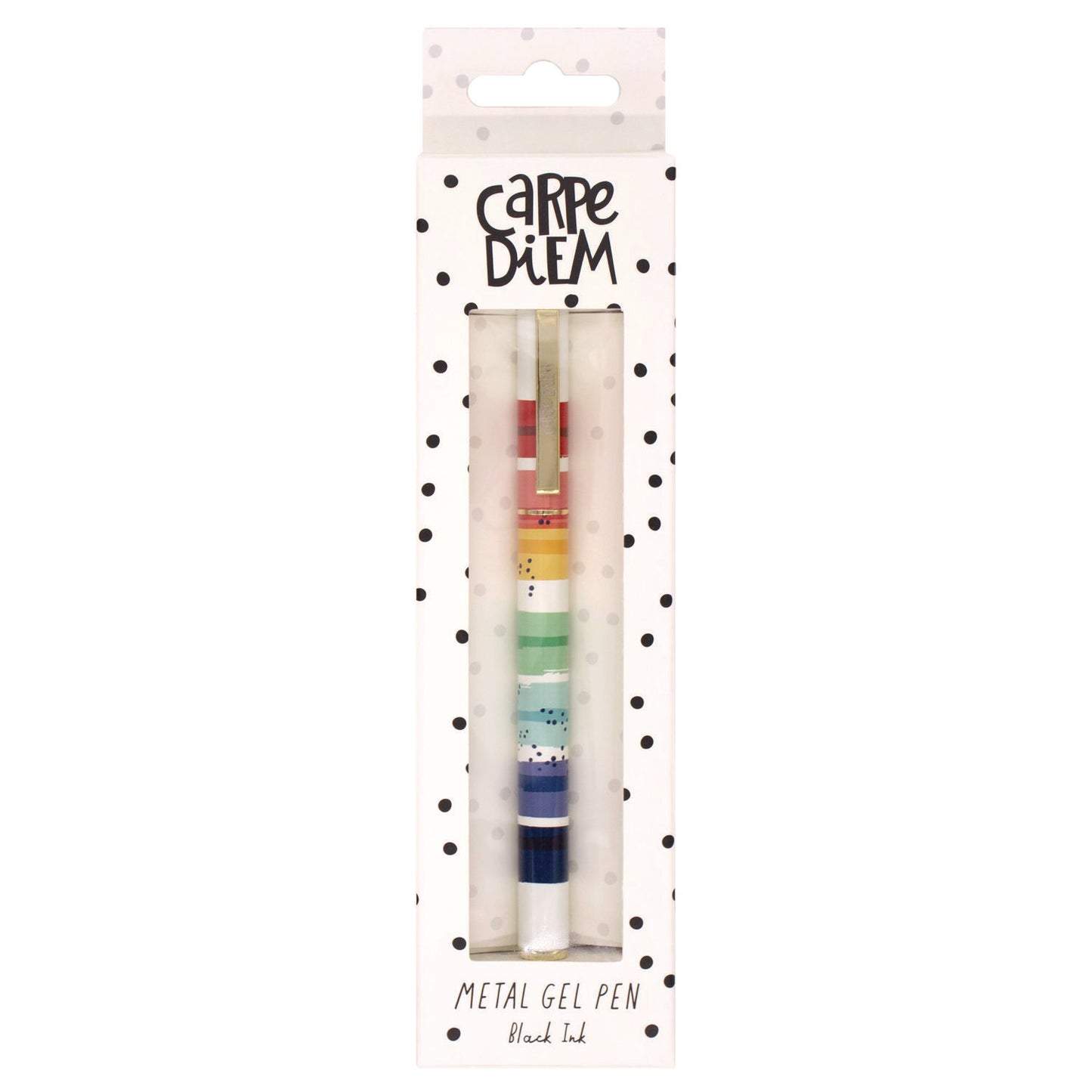 PUKKA PAD Carpe Diem All Metal Gel Pens Gel Pen, Stick, Medium 0.7 mm, Black Ink, Color Wash Multicolor Barrel, 6/Pack (9181CD)