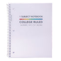 PUKKA PAD Letter Size 1-Subject Notebook, Medium/College Rule, White Cover, (80) 10.5 x 8 Sheets, 3/Pack (9759BAS)