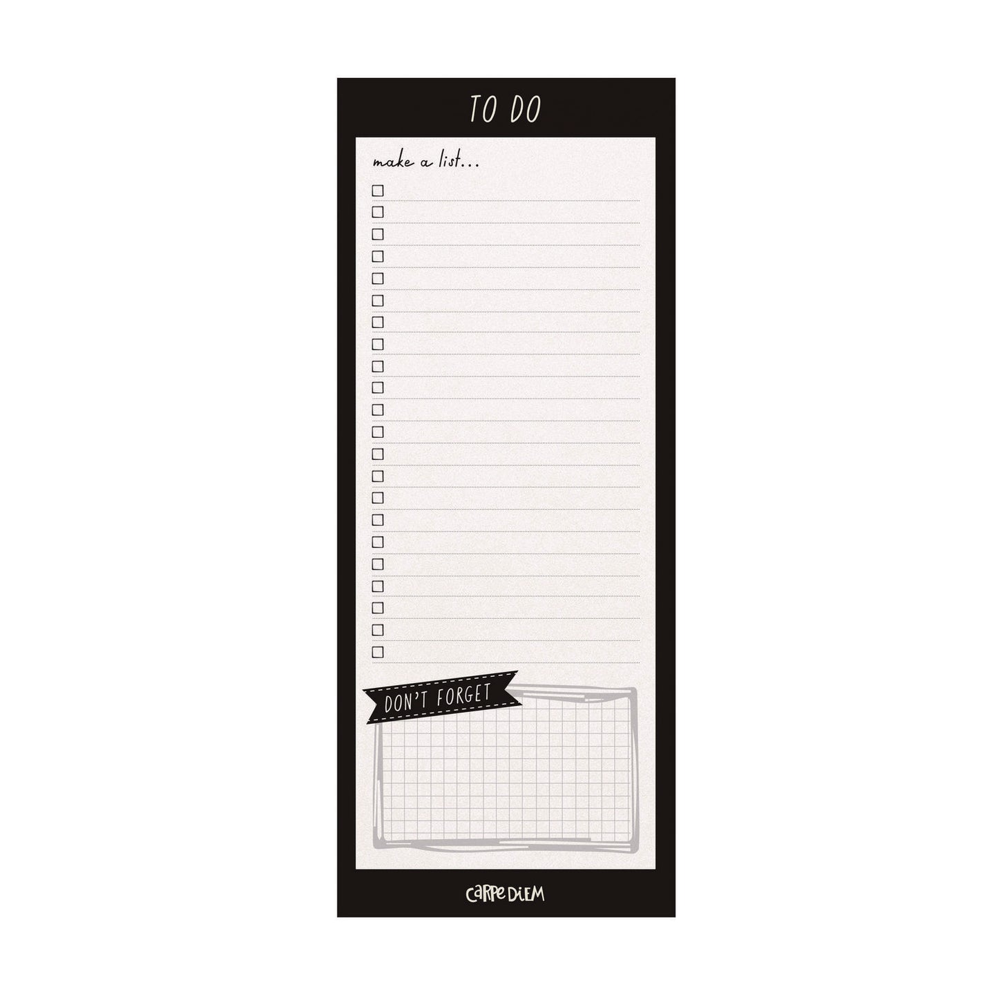 PUKKA PAD Magnetic To Do List, Unruled, 60 Black/White 3.5 x 8.5 Sheets, 6/Pack (9118CD)