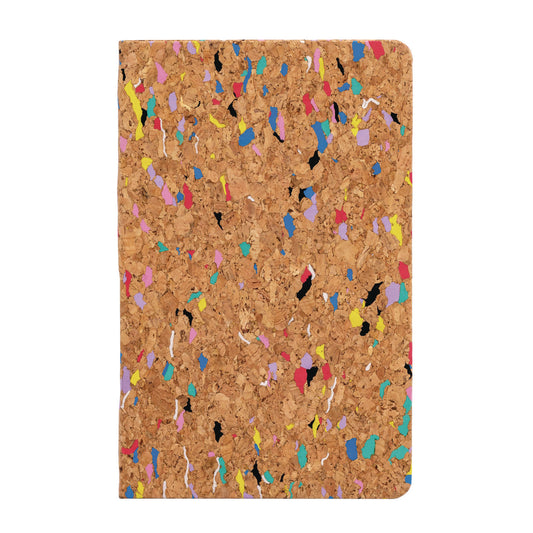 PUKKA PAD Soft Cover Eco Notebook, 1-Subject, Medium/College Rule, Cork/Multicolor Cover, (96) 8.27 x 5.24 Sheets (9855SPP)