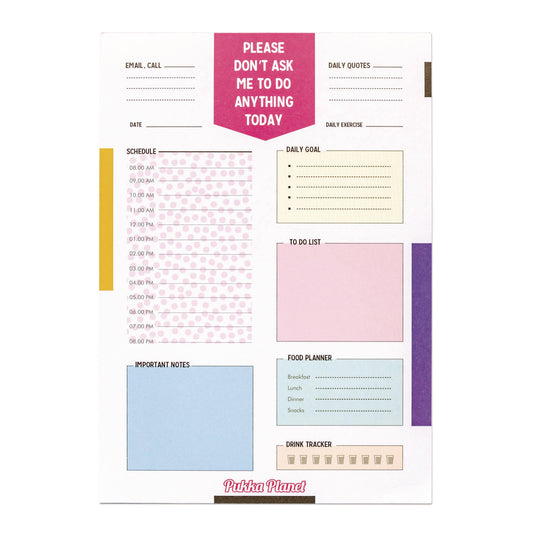 PUKKA PAD Eco Daily Planning Pad, Pukka Planet Artwork/Formatting, 9.84 x 7.48, White/Multicolor Sheets, 60-Days: Undated (9741SPP)