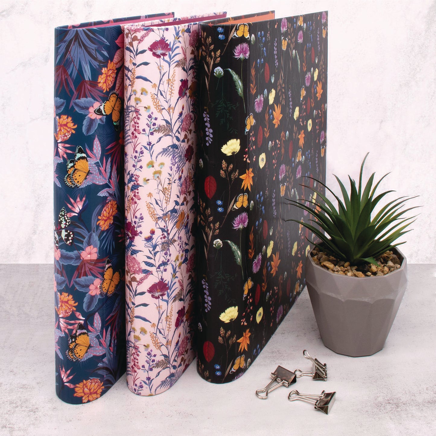 PUKKA PAD Rollbound Binder, 3 Rings, 1" Capacity, 11 x 8.5, Blue/Pink/Yellow (9607BLM)