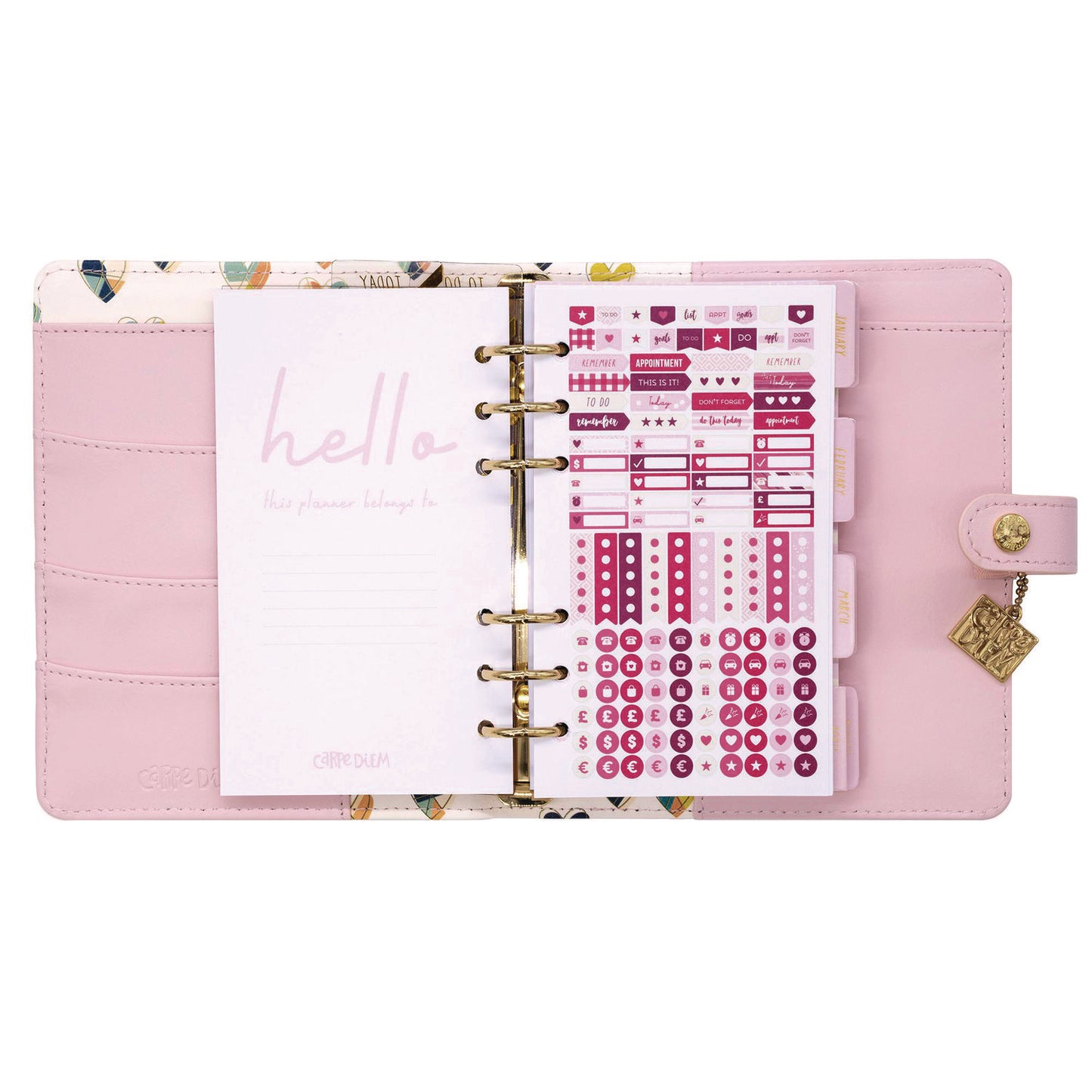 PUKKA PAD Personal Planner, 7.48 x 6.42, Pink Cover, 12-Month, Undated (9153CD)