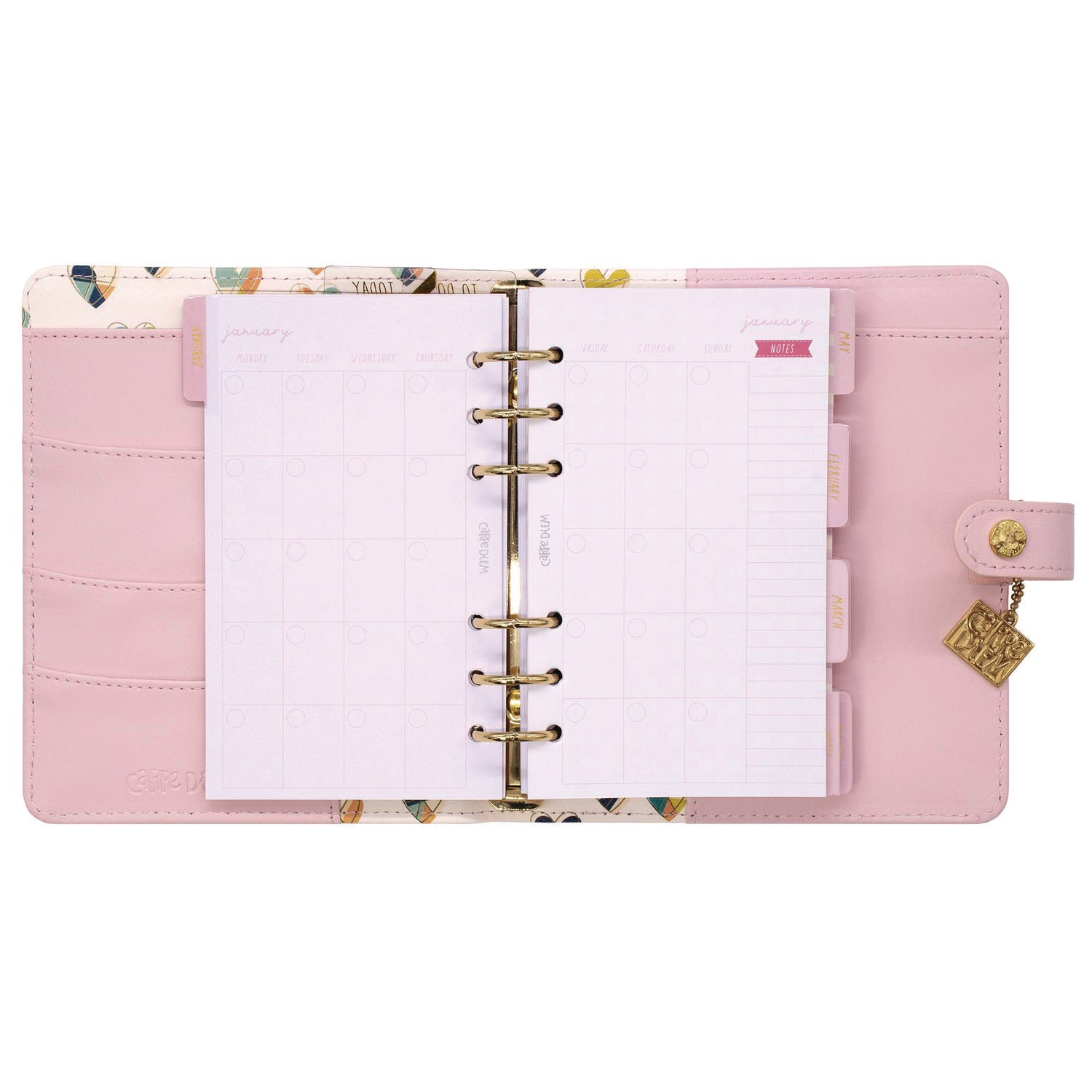 PUKKA PAD Personal Planner, 7.48 x 6.42, Pink Cover, 12-Month, Undated (9153CD)